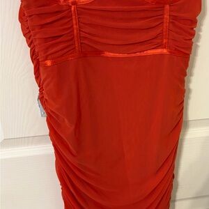 Fashion Nova Strapless Red Dress